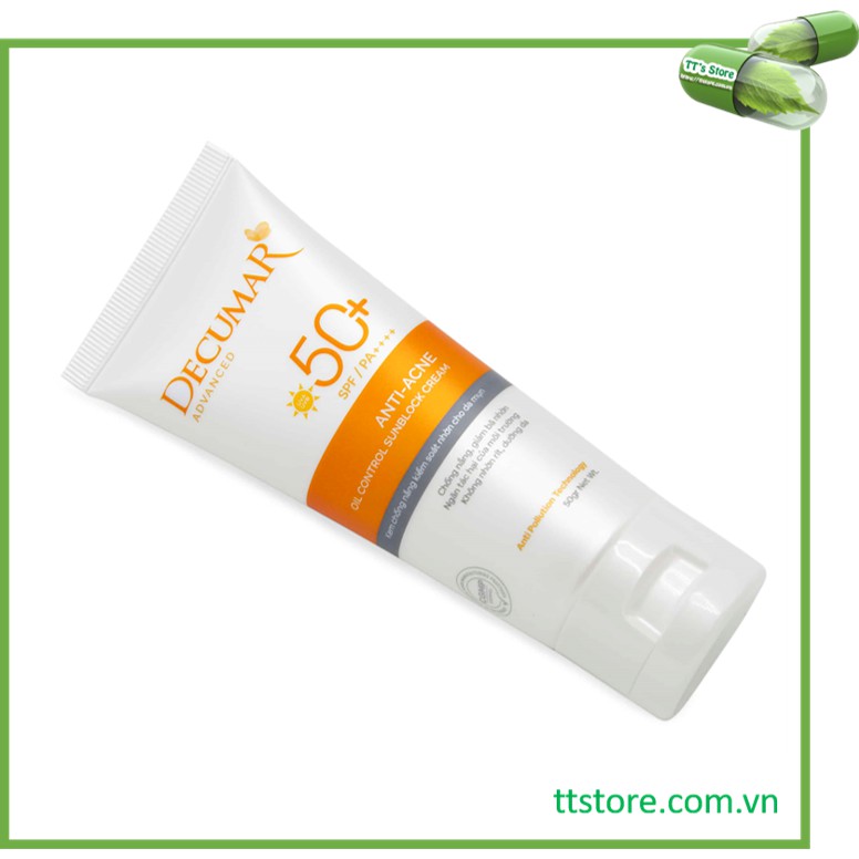 [New_Decumar Advanced] Kem chống nắng kiểm soát nhờn cho da mụn, ngừa mụn (Chai 50g) [Decuma, sunblock] | BigBuy360 - bigbuy360.vn