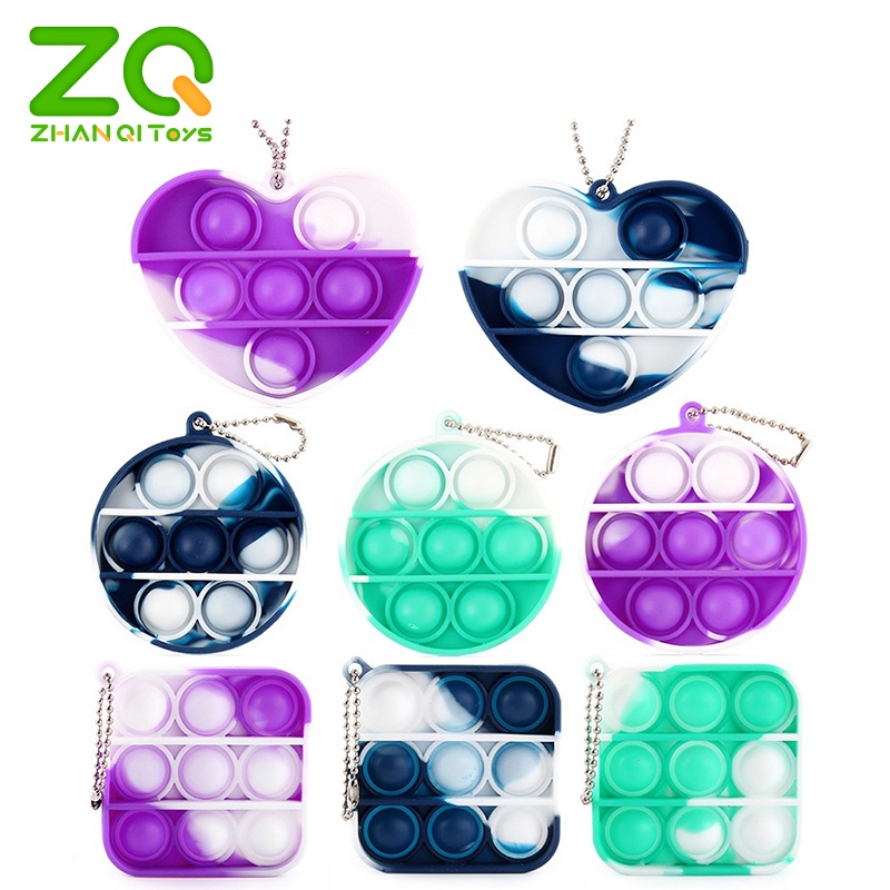 ZHANQI TOYS Đồ chơi cầm tay thời trang hình Pop it fidget cảm biến bong bóng giảm căng thẳng hình móc khóa