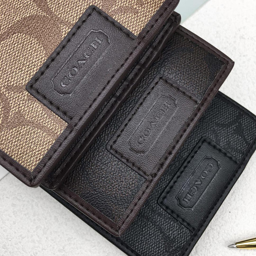 Ví nam Coach 74736 chất da bò kèm móc khoá và ví thẻ có hộp đựng