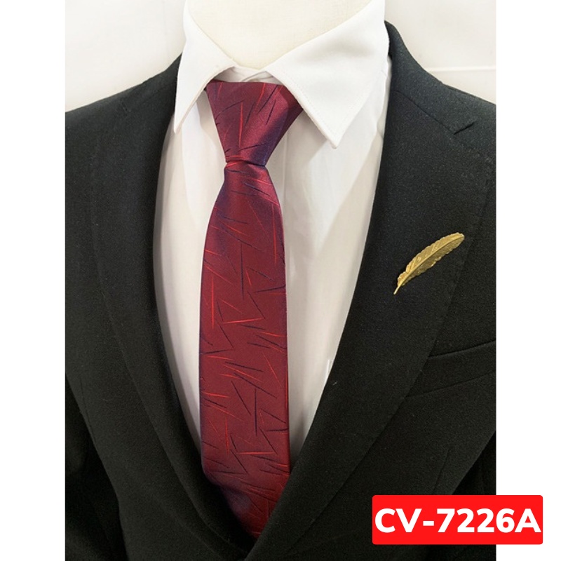 Calavat Nam 7cm thắt sẵn khóa kéo màu xanh đậm, Cavat công sở, Cà vạt chú rể, Cravat dự tiệc CV-7226