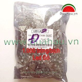 1000 bóng led trong đỏ 5mm