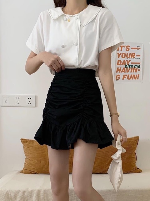 [Mã FAXANH55 giảm 10K đơn 50K] Chân váy nhún đuôi cá thun dày dặn có co giãn | BigBuy360 - bigbuy360.vn