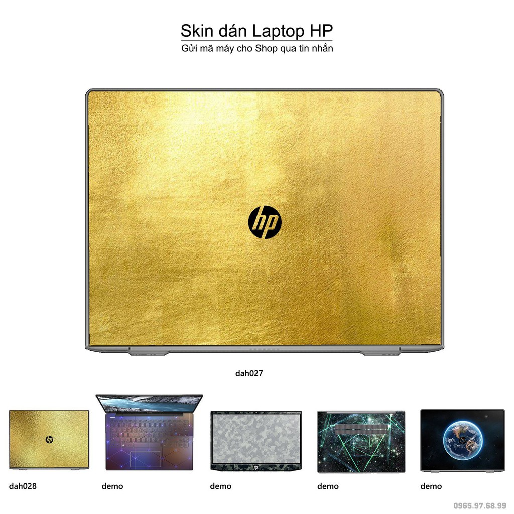 Skin dán Laptop HP in hình vân vàng (inbox mã máy cho Shop)