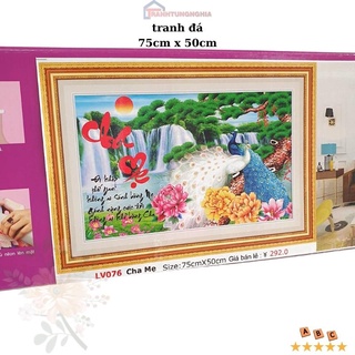 Tranh đính đá cha mẹ LV076 (75cm x 50cm)