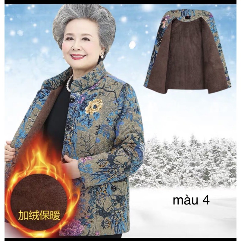 ÁO KHOÁC LỈ LÓT LÔNG SIÊU ẤM CHO BÀ CHO MẸ