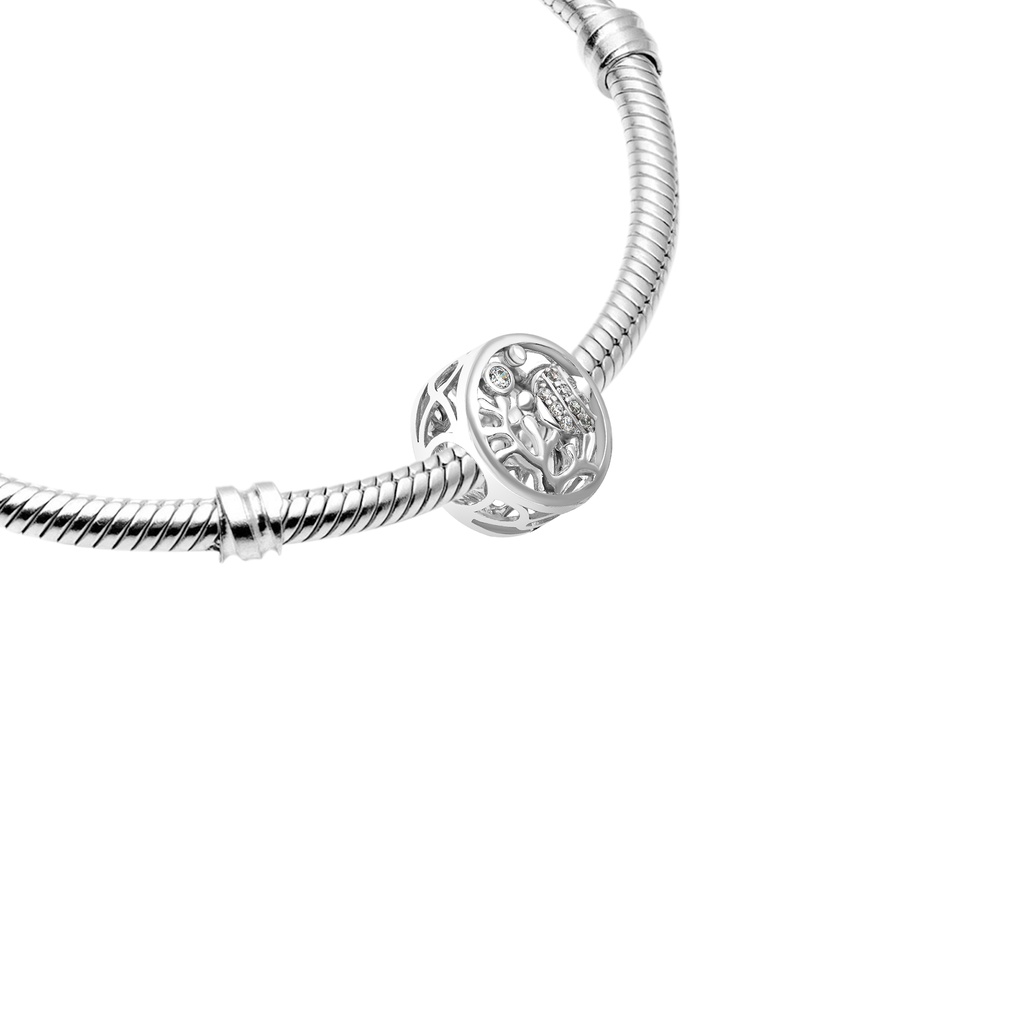 Hạt Charm bạc đính đá ECZ PNJSilver cá và san hô XMXMW000018