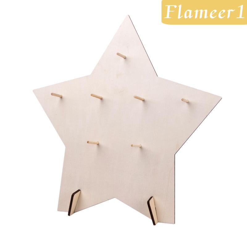 [Flameameer1] Giá Đỡ Trưng Bày Bánh Donut Bằng Gỗ Hình Ngôi Sao Kích Thước 38cm