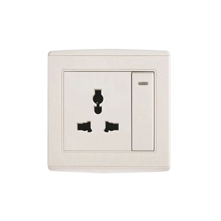 Công tắc 1 chiều và ổ cắm 3 chấu uten series v4.0gk11z13/n
