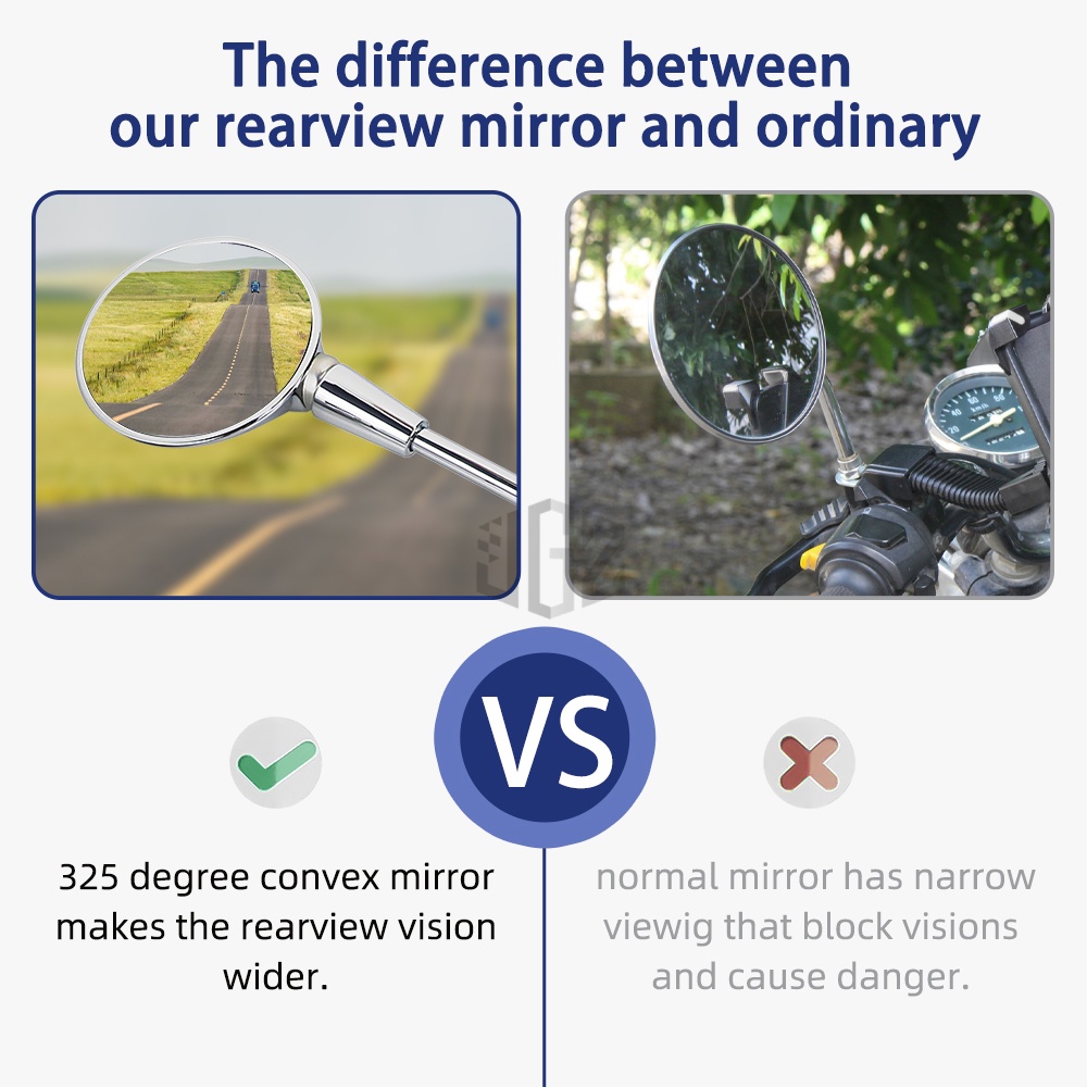 Gương chiếu hậu hình tròn 8mm bằng chrome cho Piaggio Vespa Sprint Primavera 150 GTS GTV 125 250 300