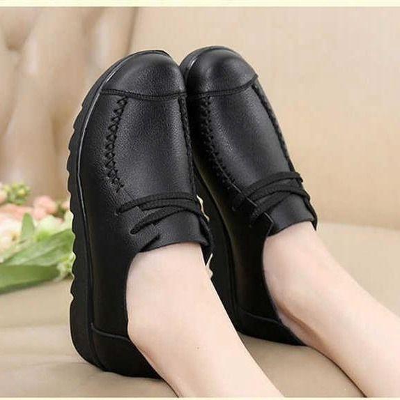 Giày lười da mềm đế bằng thời trang nữ tính