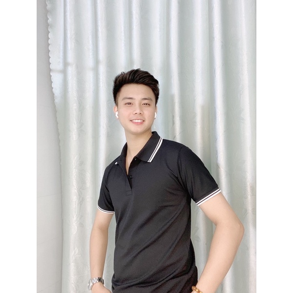 áo polo nam, áp thun nam cổ bẻ Cotton xuất xịn, chuẩn form trẻ trung, thanh lịch.chuẩn đẹp màu Đen - Trắng. | BigBuy360 - bigbuy360.vn