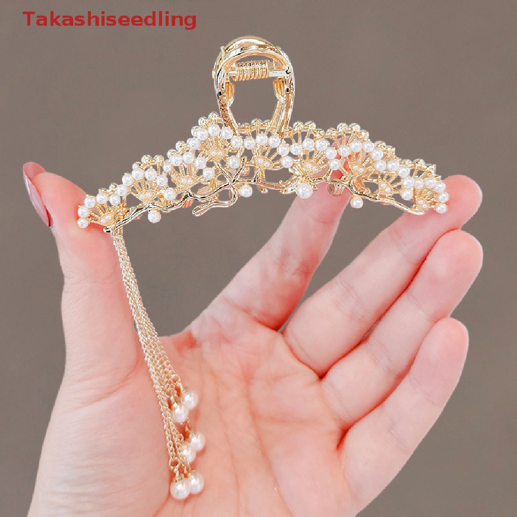 (Takashiseling) Kẹp Tóc Tua Rua Đính Đá Ngọc Trai / Sao Biển / Cá Mập