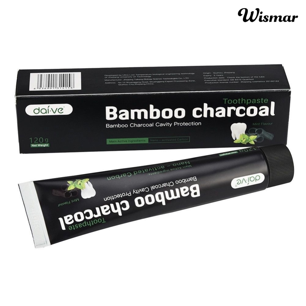 Kem đánh răng than tre hoạt tính loại bỏ vết bẩn làm trắng răng màu đen 120g