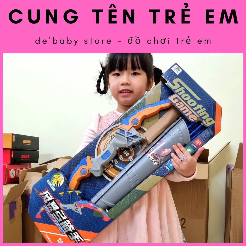 Cung tên trẻ em Shooting Game - Bắn xa 15m  [Rẻ vô địch] Cung tên đồ chơi thể thao có bịt mút an toà