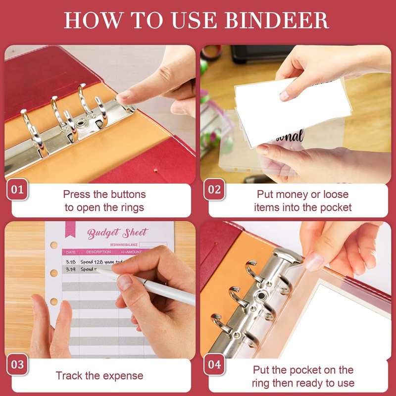 Sổ Tay Khổ A6 Có Túi Đựng Giấy Tờ Tiết Kiệm Tiền Tiện Lợi