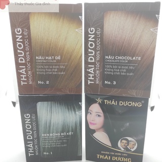 Nhuộm tóc dược liệu thái dương màu đen bóng bồ kết, màu nâu hạt dẻ, nâu chocolate