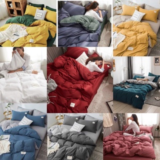 Bộ chăn ga gối Cotton Tici trơn, set 4 món có chăn hè
