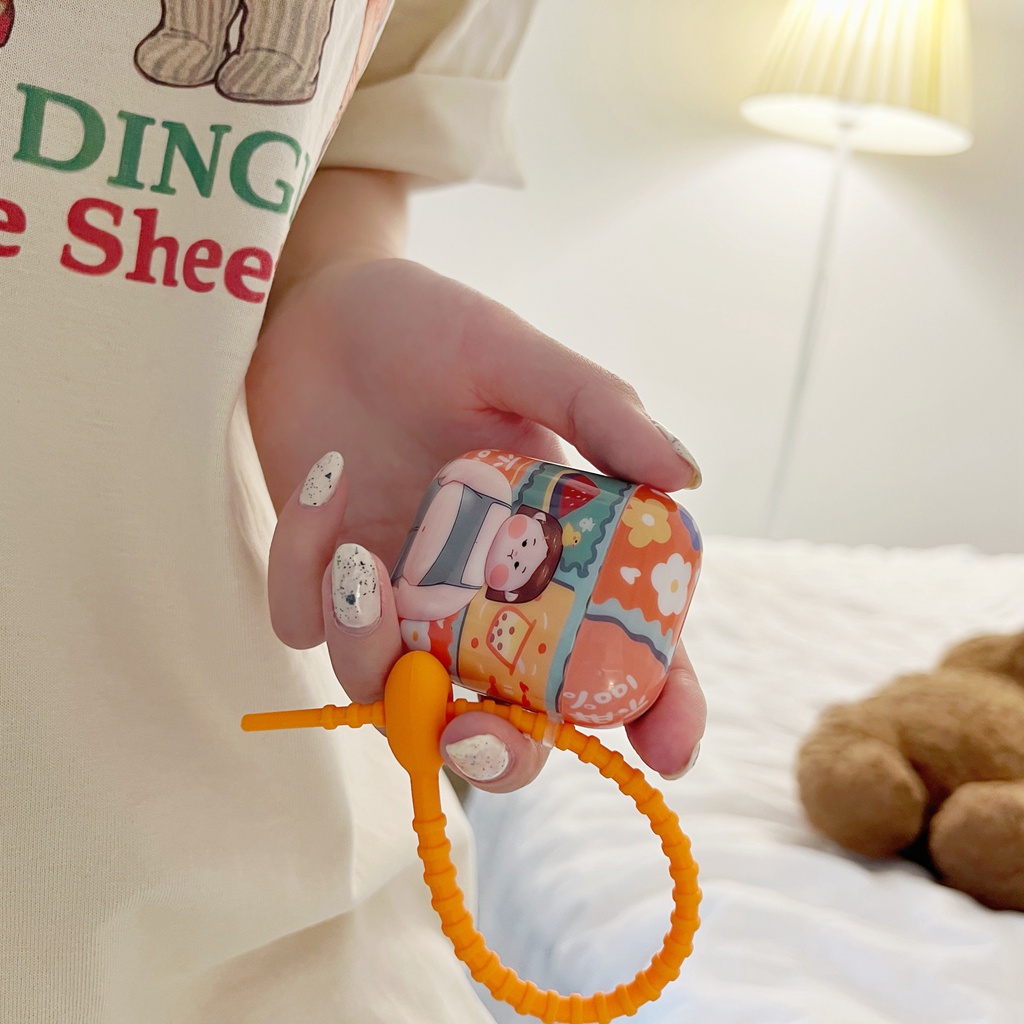 Vỏ Bảo Vệ Hộp Sạc Tai Nghe Airpods 1 2 3 Pro Chống Sốc Hình Cô Gái Mũm Mĩm Dễ Thương