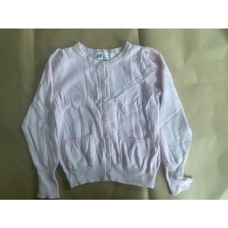 Áo len Cardigan HM hồng nhạt size 10-12kg
