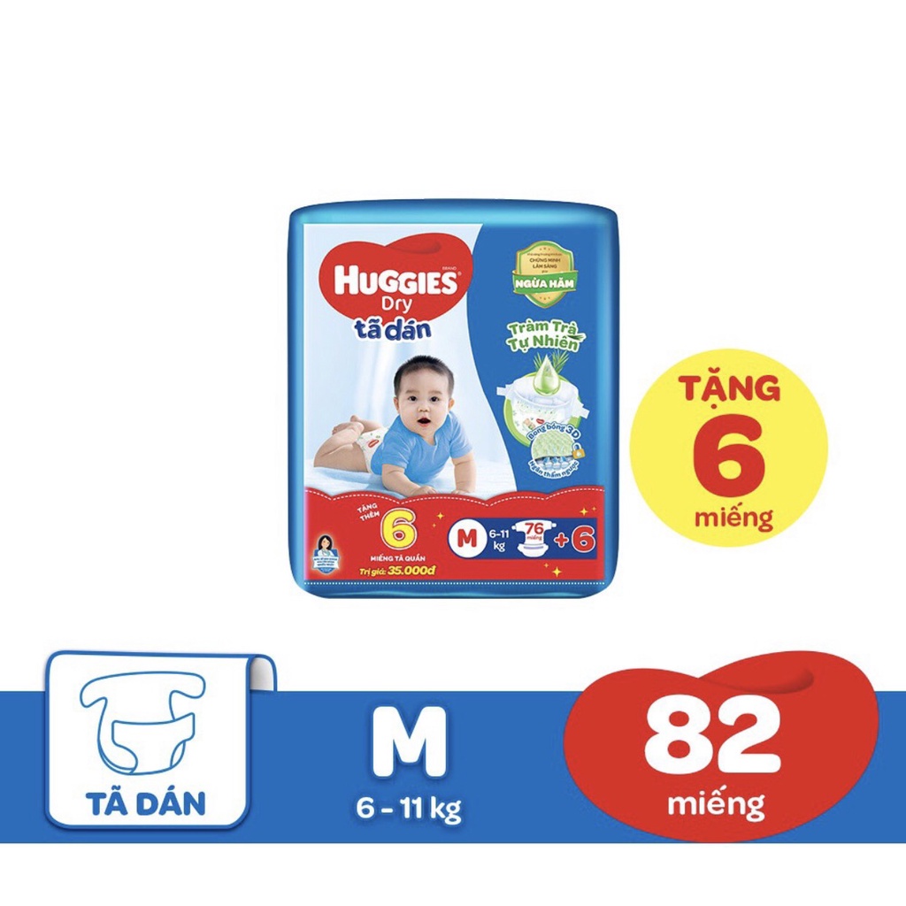 Bỉm Huggies quần/dán đủ size M74/L68/XL62/XXL56 mẫu mới tràm trà