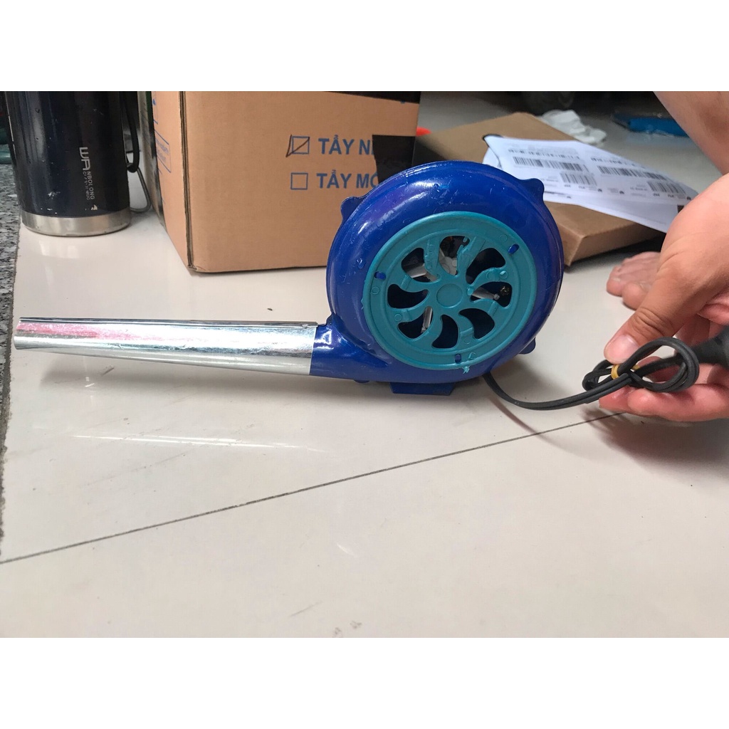 Quạt thổi bếp than motor - Bễ (lò) thổi lửa 20w vỏ bằng kim loại dùng nhóm than nướng thịt... [có bảo hành]