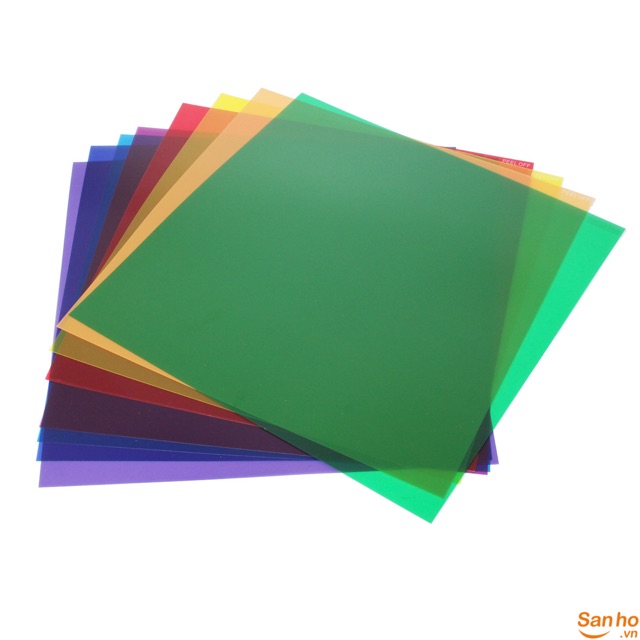Bộ gel 8 màu chuyên nghiệp 30x30cm dành cho đèn studio, đèn led loai chịu được nhiệt cao