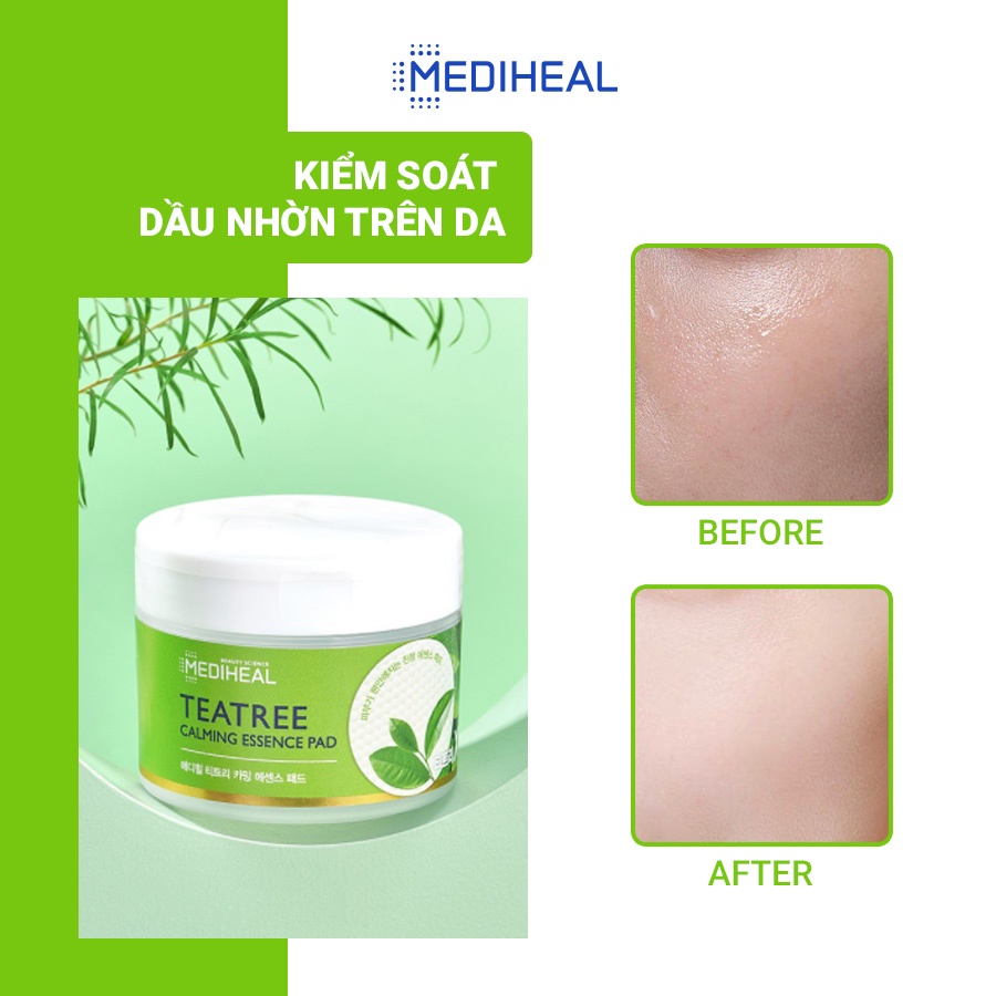 Hộp miếng đắp làm dịu da Mediheal Tea Tree Calming Essence Pad 130ml (50 miếng)