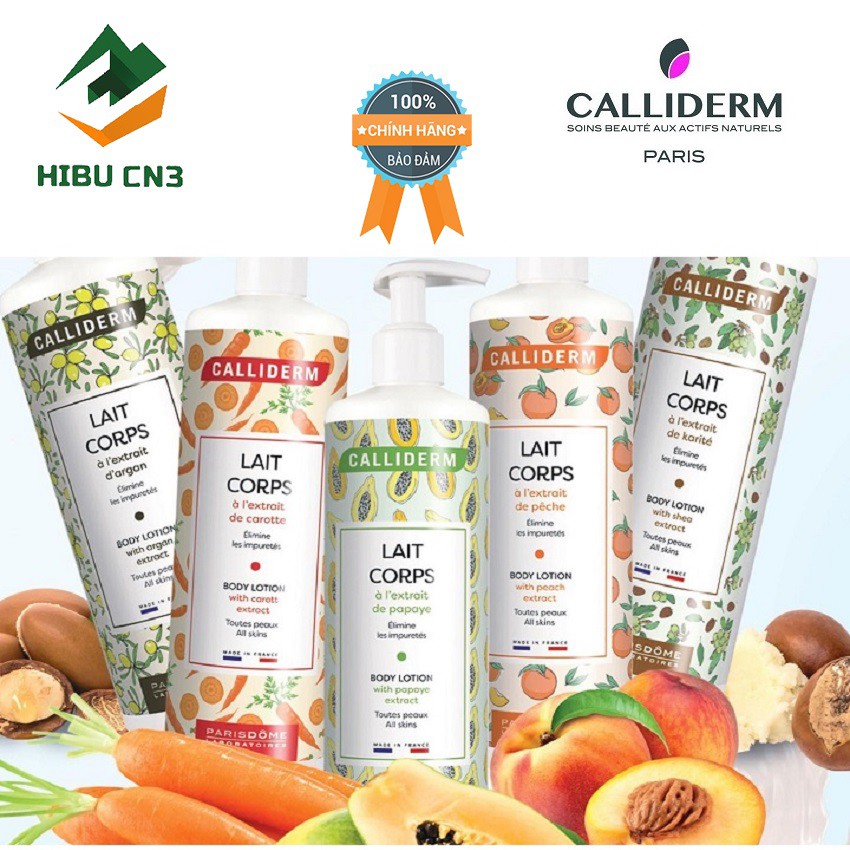 {Nhập Khẩu Từ Pháp} Sữa Dưỡng Thể Chiết Xuất Từ Thiên Nhiên Dành Cho Các Loại Da CALLIDERM LAIT CORPS (500ml)