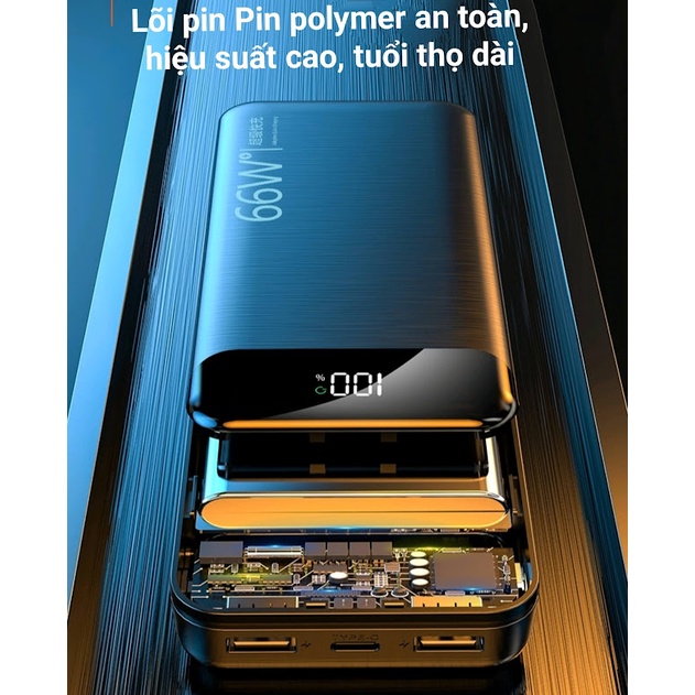Pin Sạc Dự Phòng HTY-09 20000 mAh Sạc Siêu Nhanh 66W Sạc Nhanh 2 Chiều
