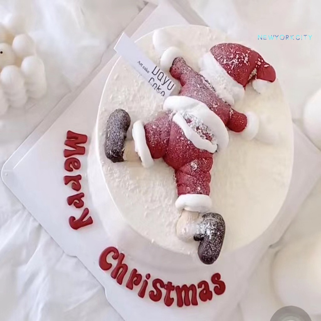 Cây Cắm Trang Trí Bánh Kem Hình Ông Già Noel Mềm Mại