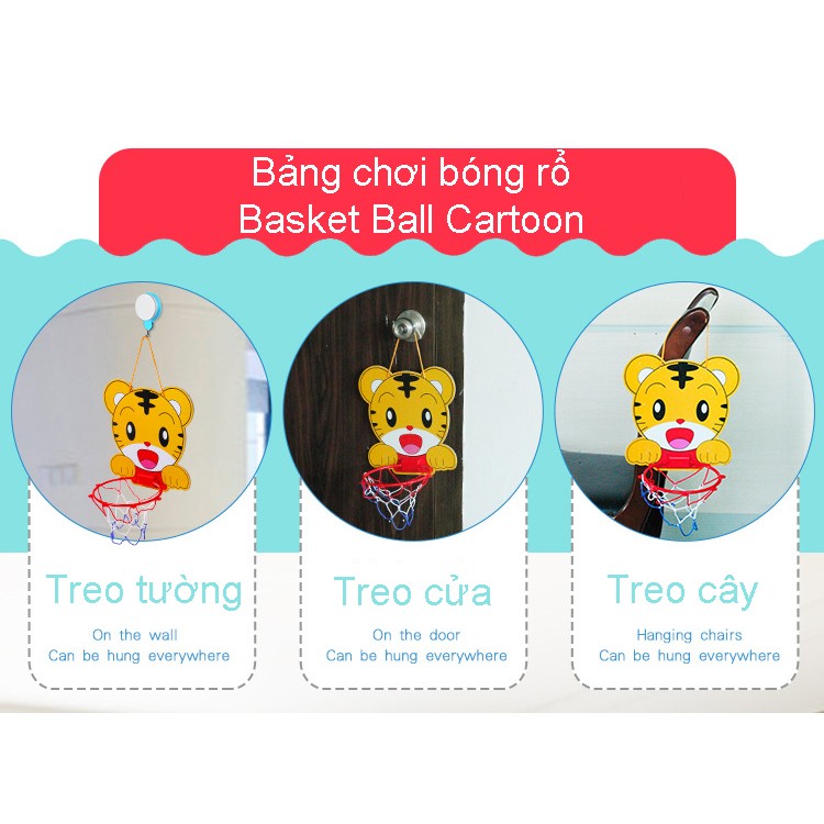 Bộ đồ chơi bóng rổ mini treo tường hoạt hình