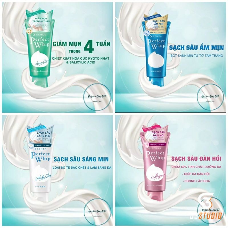SỬA RỬA MẶT SENKA TRẮNG DA, MỤN, COLAGEN, DƯỠNG ẨM 120G THƯƠNG HIỆU NHẬT BẢN.