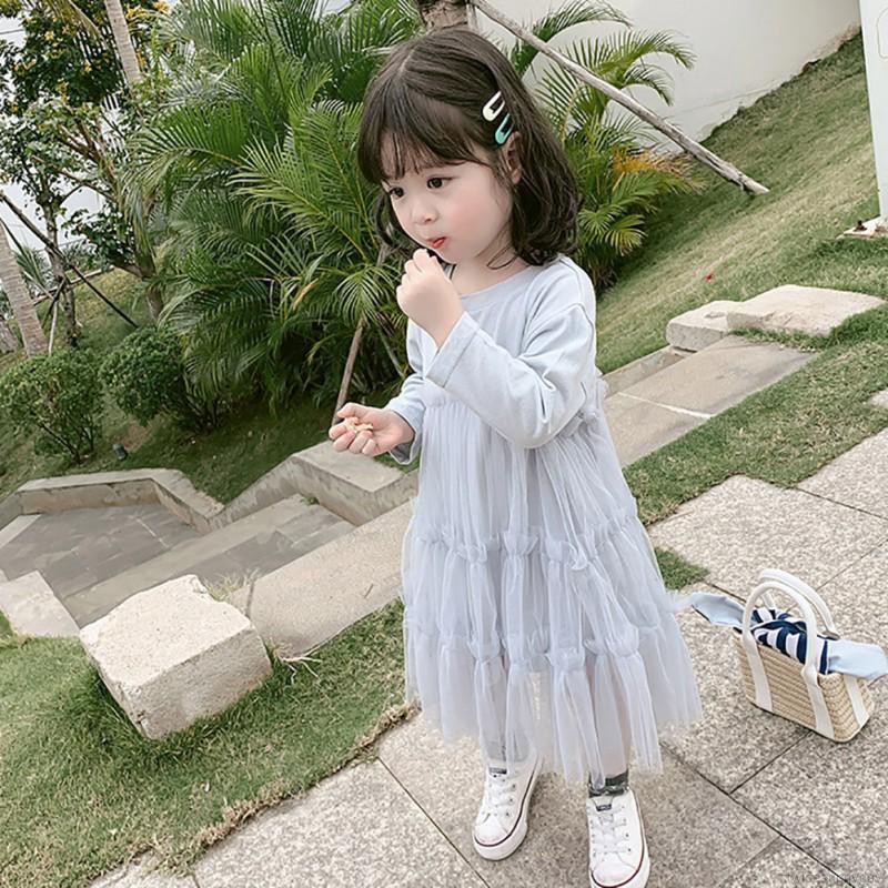 Váy tay dài in chữ phối màu sắc xinh xắn dành cho bé