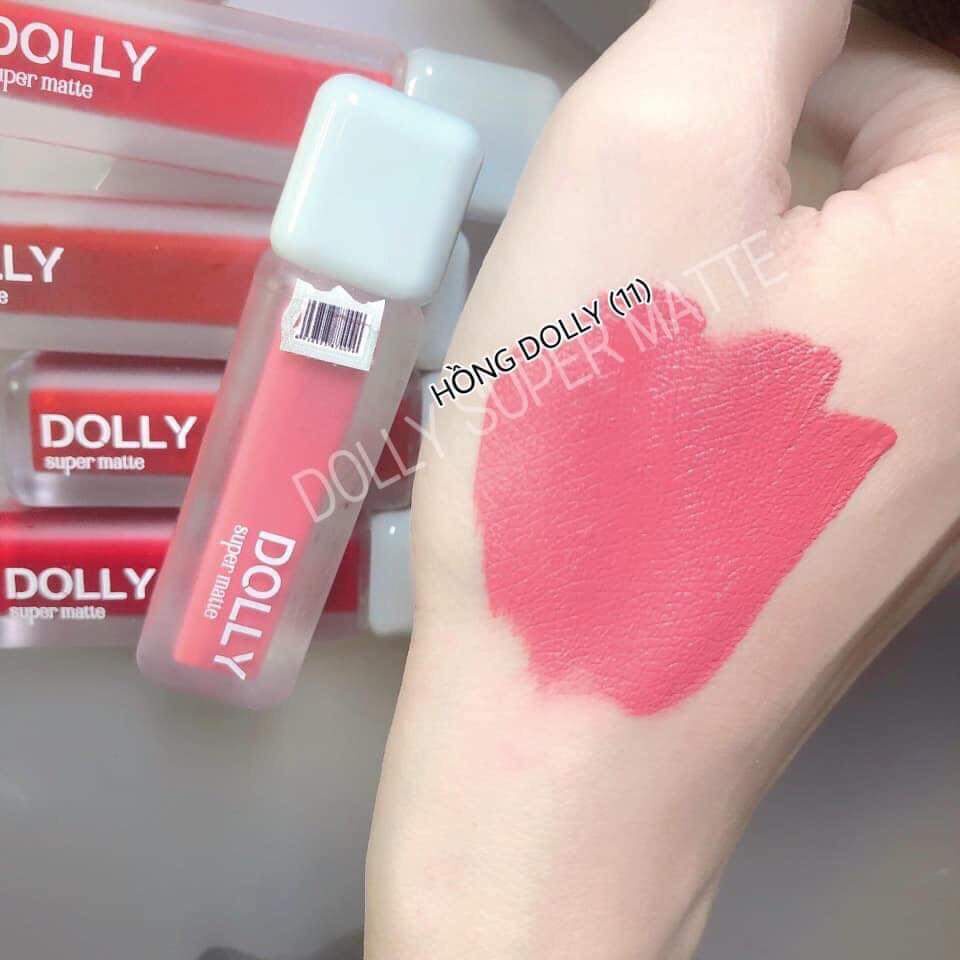 NEW 2021 [Hồng Dolly 11] Son Kem Lì Dolly Super Matte Không Chì Màu Hồng Dolly Nhẹ Nhàng Tự Nhiên