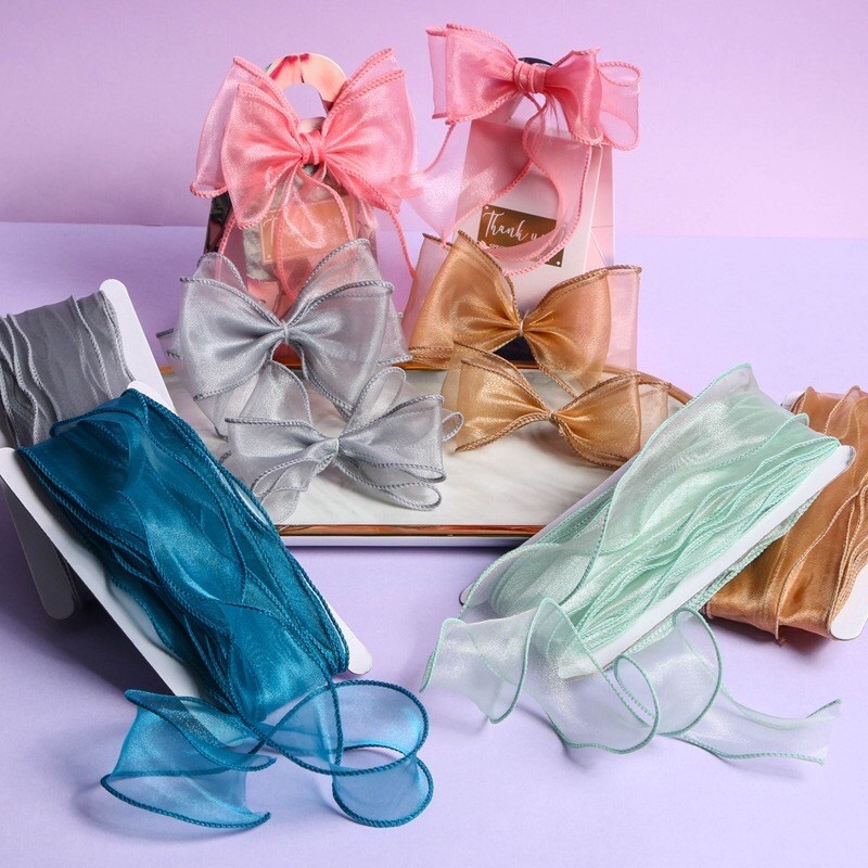 Ruy băng voan viền bánh bèo 6cm