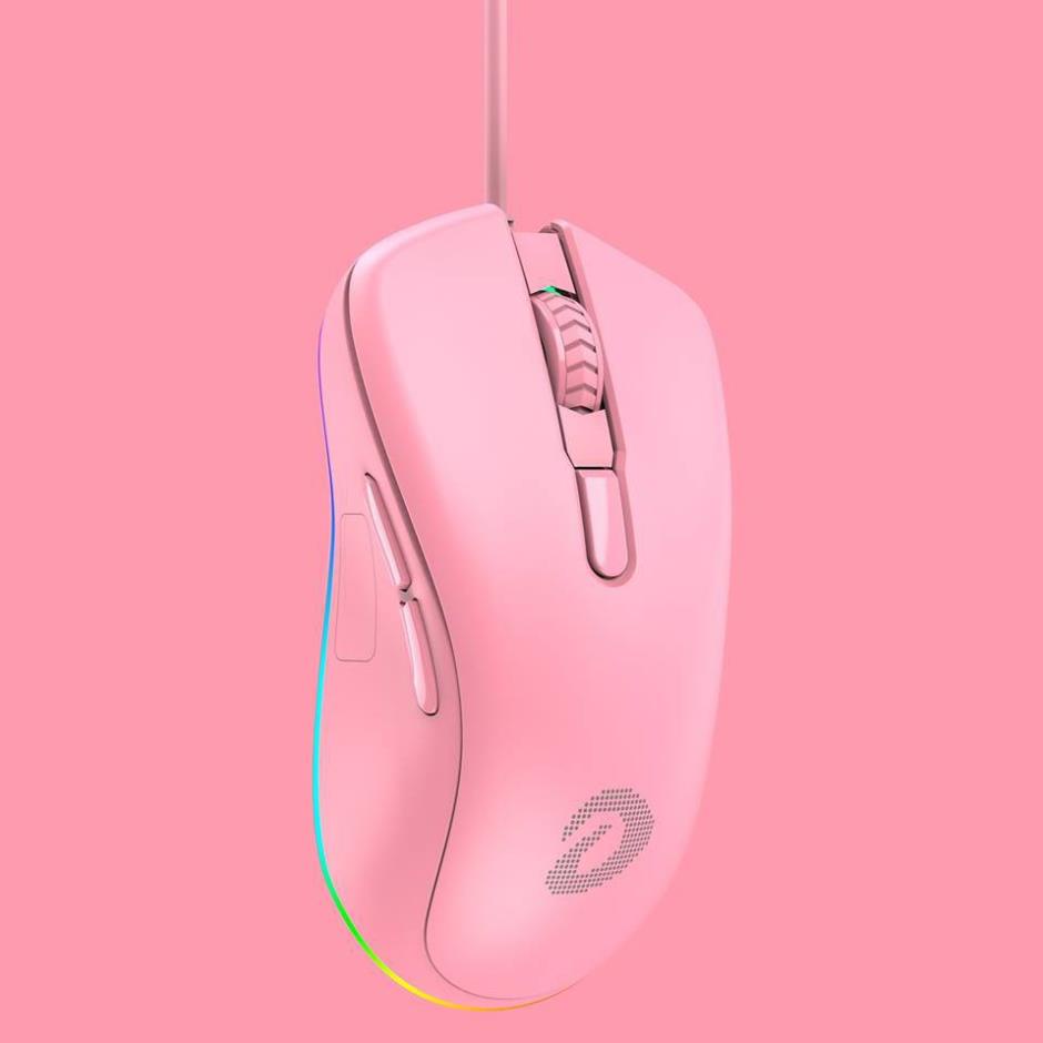 Chuột chơi game, chuột máy tính Dareu EM908 RGB ( Đen/Hồng) - Bảo Hành 24 Tháng