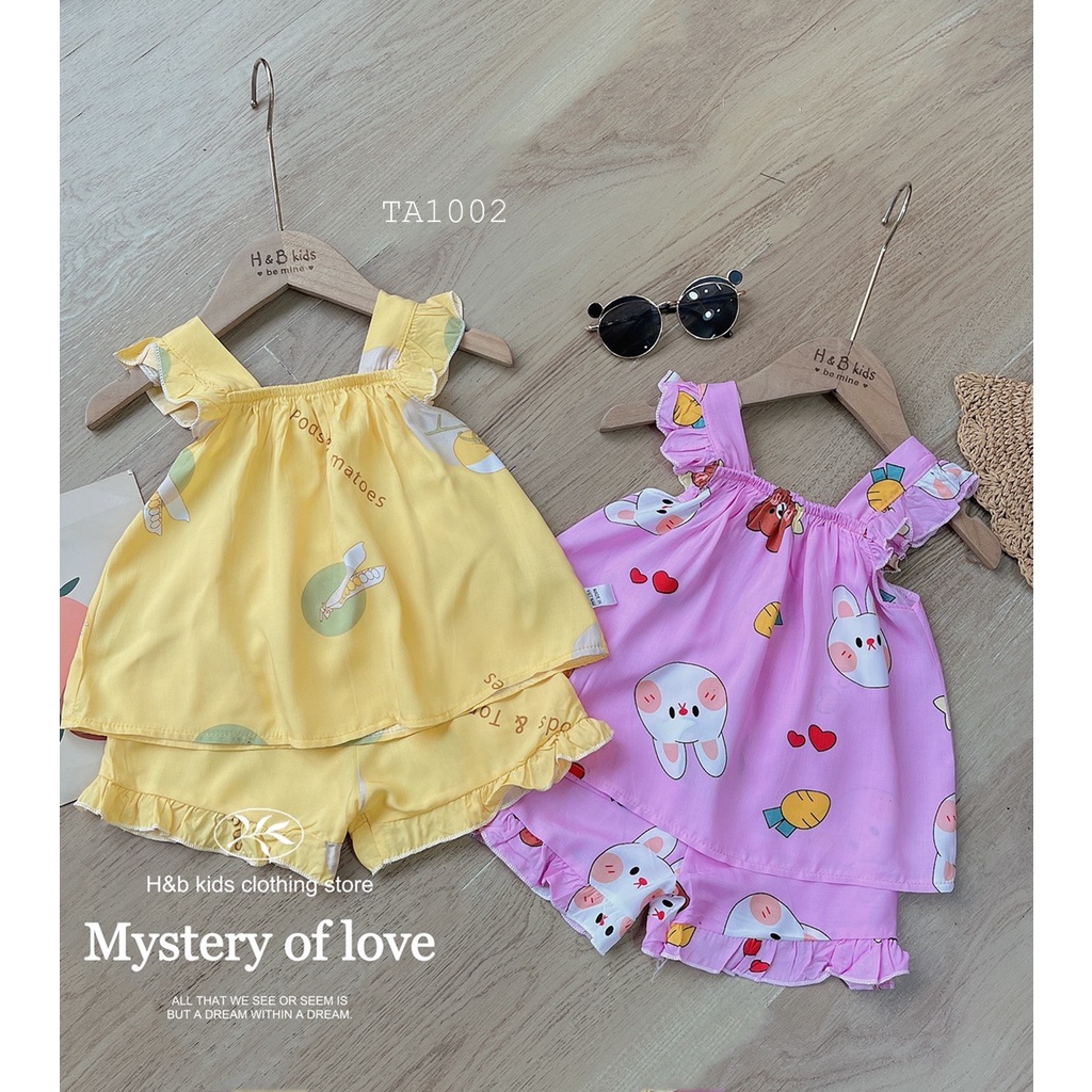 Bộ Lanh Lụa Bé Gái (7-15KG) ⚡FREESHIP⚡ Màu Sắc Tươi Mát, Chất Mềm Mịn Cho Bé Gái Thoải Mái Thoáng Mát Ngày Hè