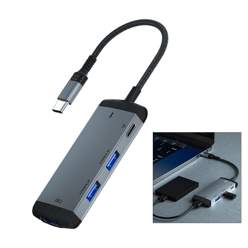 Trạm Sạc Nhanh 5Gbps 4 Trong 1 Với 3 Cổng USB 3.0 5Gb Kết Nối USB-C Type-C