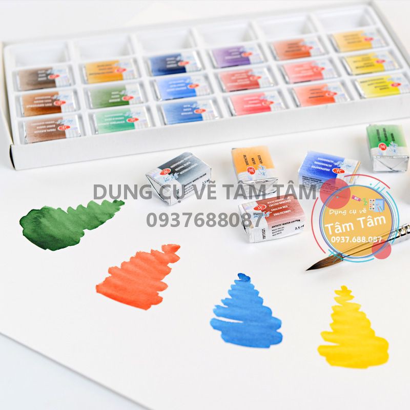 [ TÂM TÂM ]-[DC Vẽ Tâm Tâm]Màu nước Whitenights (12 màu - 24 màu -36 màu - Hộp nhựa) White nights [Shop Tặng 1 Cọ]