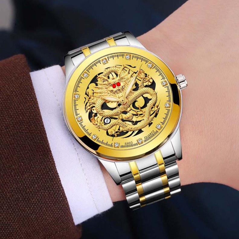 Đồng hồ nam BOSCK R01 mặt rồng quyền quý, kim dạ quang | BigBuy360 - bigbuy360.vn