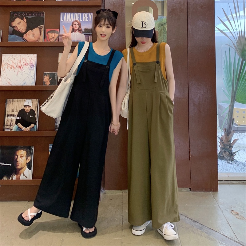 Set Trang Phục Áo Balo Mỏng + Quần Yếm Dài Vải Mát Mùa Hè Cho Bạn Nữ