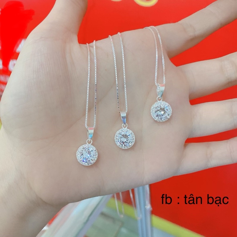 dây chuyền nữ , bạc 925 đính đá sáng đẹp - trang sức tân bạc