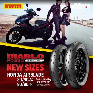 Vỏ Pirelli Rosso Sport cao cấp nhất dành cho tay ga 14 inch Vario Click Vision Airblade PCX Mio Scoopy . DoChoiXeMay