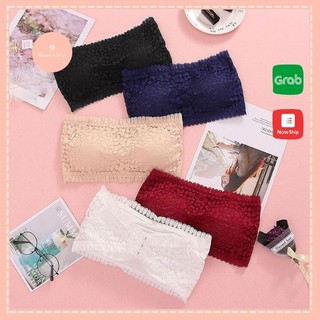 Áo ngực nữ, áo bra ren hoa cúc cúp ngang cài sau 3 móc, có nối móc dây trong AB027, Queen.bra