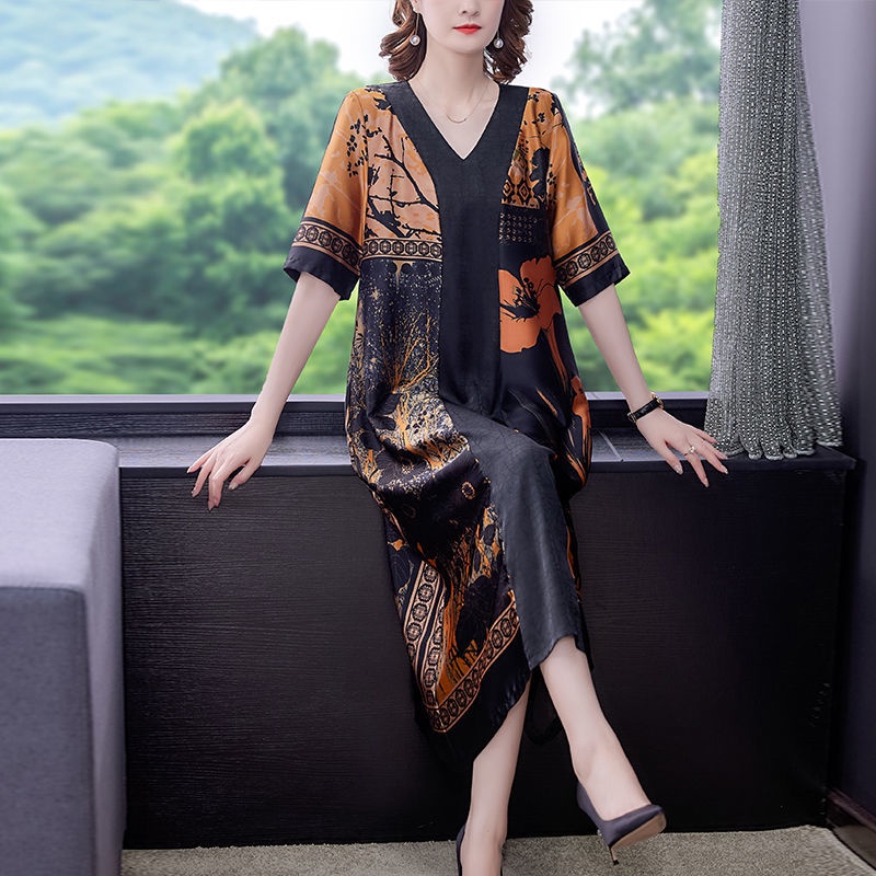 Đầm Dự Tiệc Dáng Rộng Cỡ Lớn Thời Trang Mùa Hè Hàng Mới Cho Nữ Trung Niên Cỡ Lớn 2022