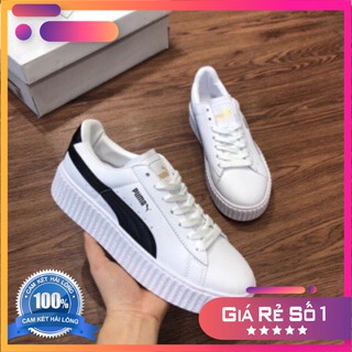 Giày sneaker thể thao Pume trắng viền đen