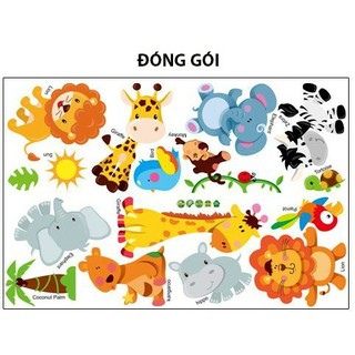 decal dán tường các con thú