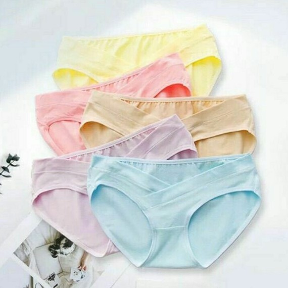 Quần Lót Bầu- Set 5 Quần Lót Cotton Cho Mẹ Bầu Nhiều Màu