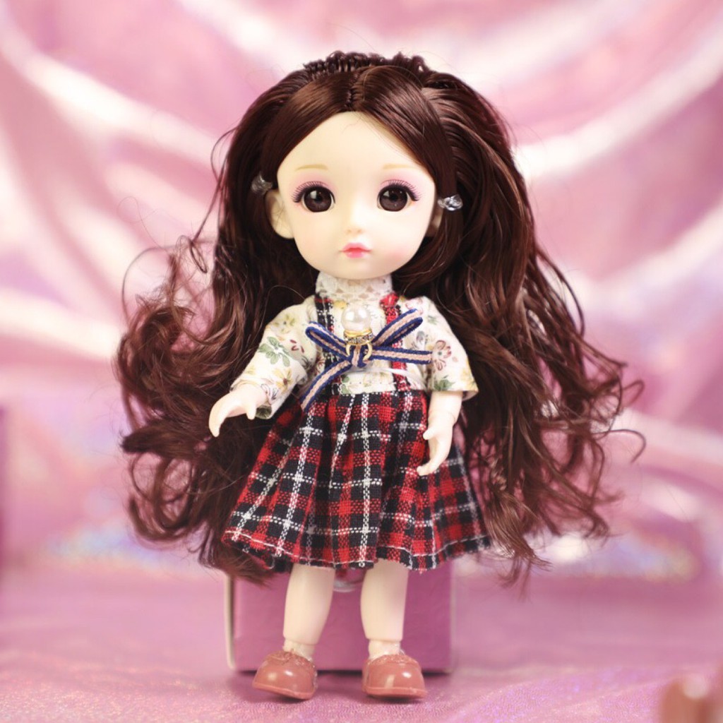 Búp Bê công chúa 3D-chibi-Dreamy kèm phụ kiện váy dạ hội-thú cưng-xe đẩy-Đồ chơi bé gái-Bé phát triển trí tưởng tượng