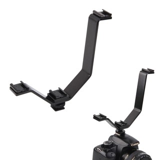 Khung Bracket V máy ảnh Kim loại 3 chân shoe gắn đèn Flash Micro Led cho Camera quay phim